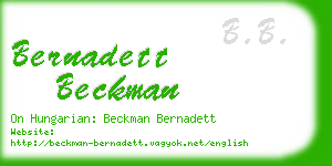 bernadett beckman business card